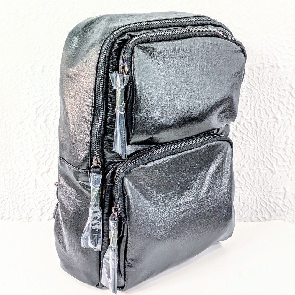 Urban Expressions Braxton High Shine Backpack - Black